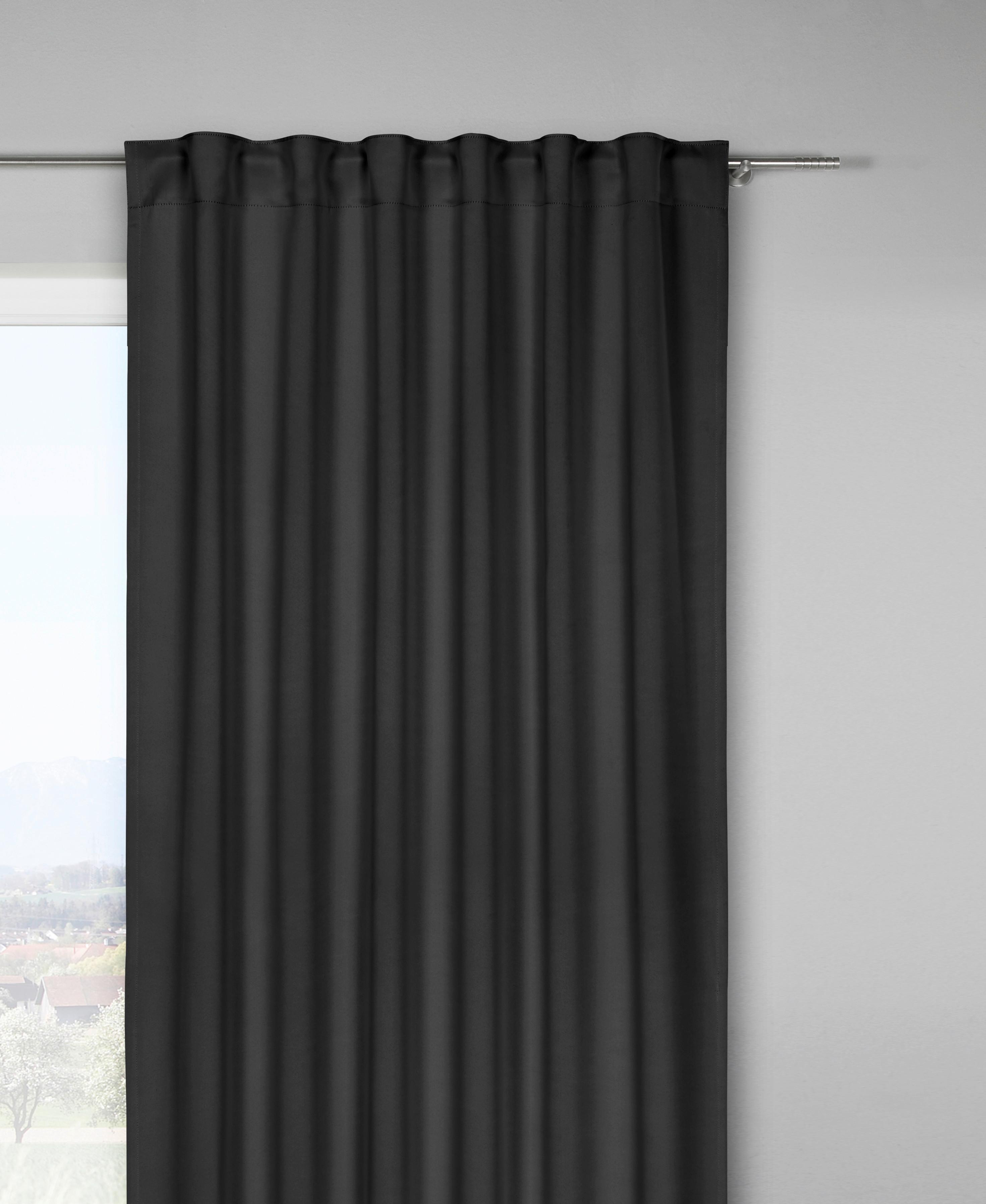 Verdunkelungsvorhang Riccardo Schwarz ca. 140x245cm - Schwarz, Modern, Textil (140/245cm) - Premium Living