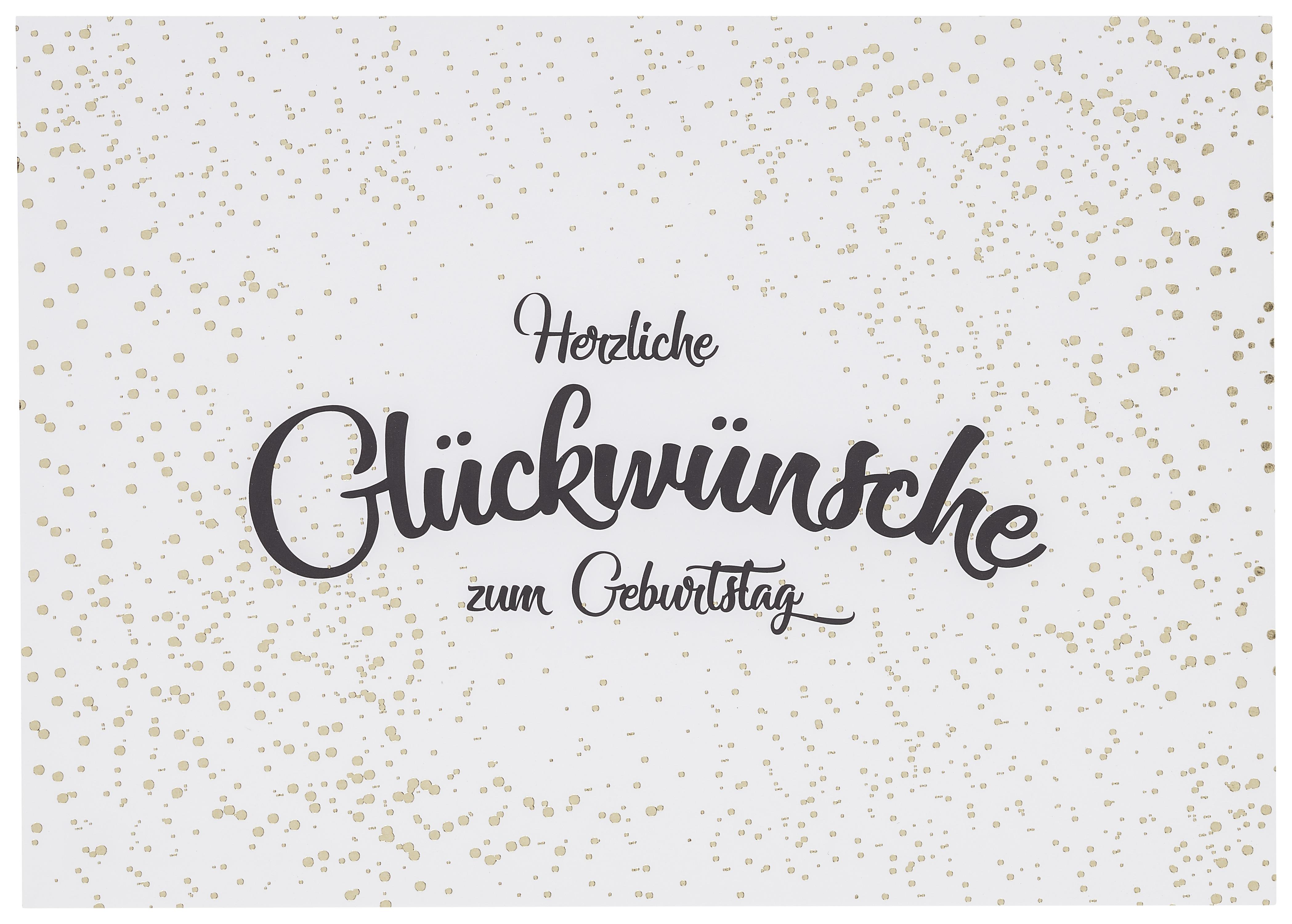 Postkarte Herzlichen Glückwunsch - Goldfarben/Weiß, Papier (14,8/10,5cm)