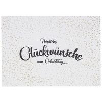 Postkarte Herzlichen Glückwunsch - Goldfarben/Weiß, Papier (14,8/10,5cm)