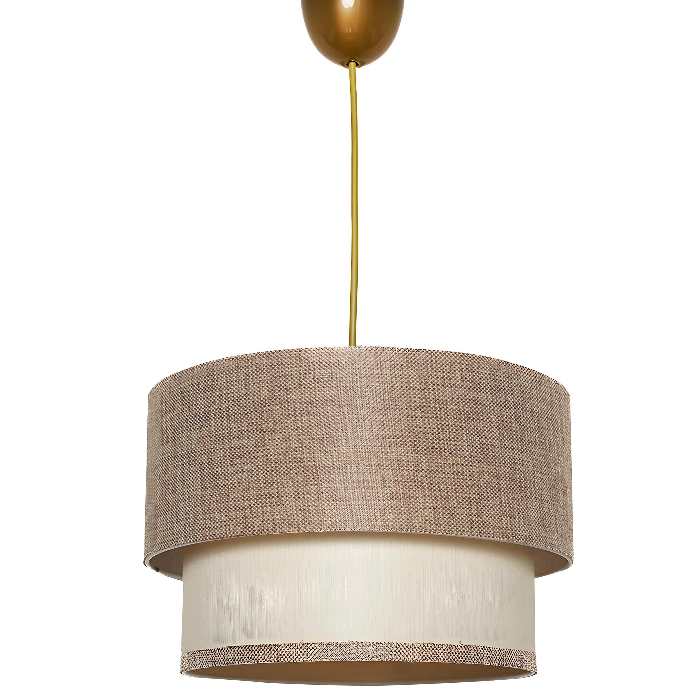 LAMPA WISZĄCA TUBOL - BEIGE - beżowy/kremowy, Design, metal/tkanina (30/65cm) - P & B