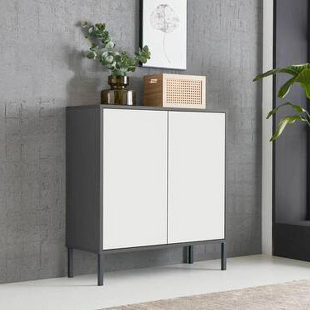 Kommode Mailand Typ 4 Anthrazit/Weiß - Anthrazit/Weiß, MODERN, Holzwerkstoff/Metall (79/86/33cm) - MID.YOU