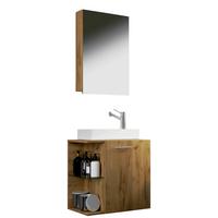 Kopalnica Hausa, Hrast - bela/medeni hrast, Moderno, leseni material/keramika (52cm) - MID.YOU