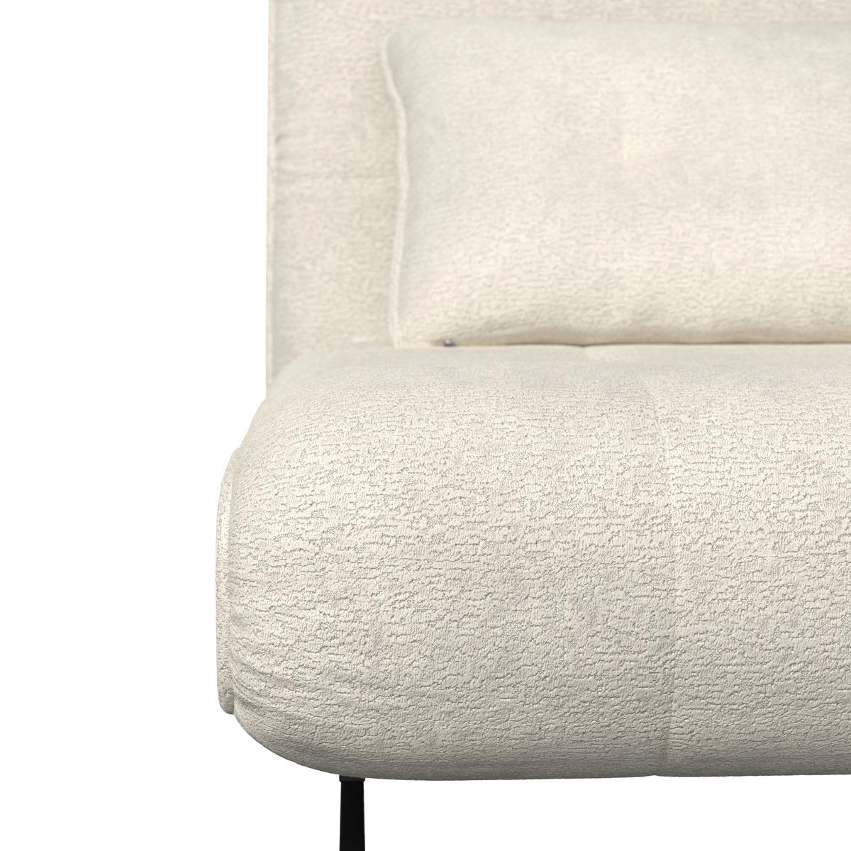 Schlafsessel Luna Bouclé Weiß - Schwarz/Weiß, MODERN, Textil/Metall (92/40/66cm) - Bessagi Home