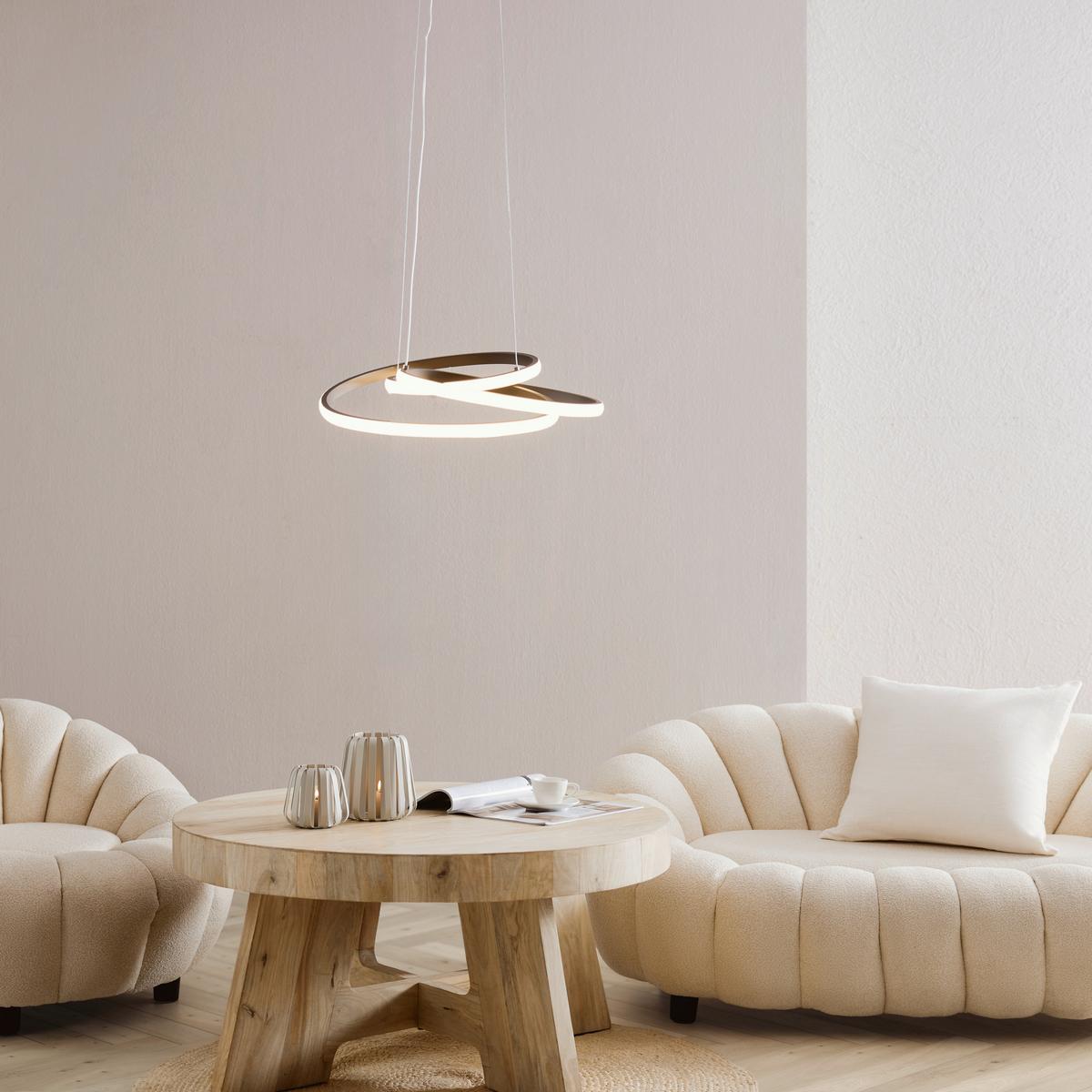 Lustră cu LED Mofer - negru, Modern, plastic/metal (50/120cm) - Premium Living
