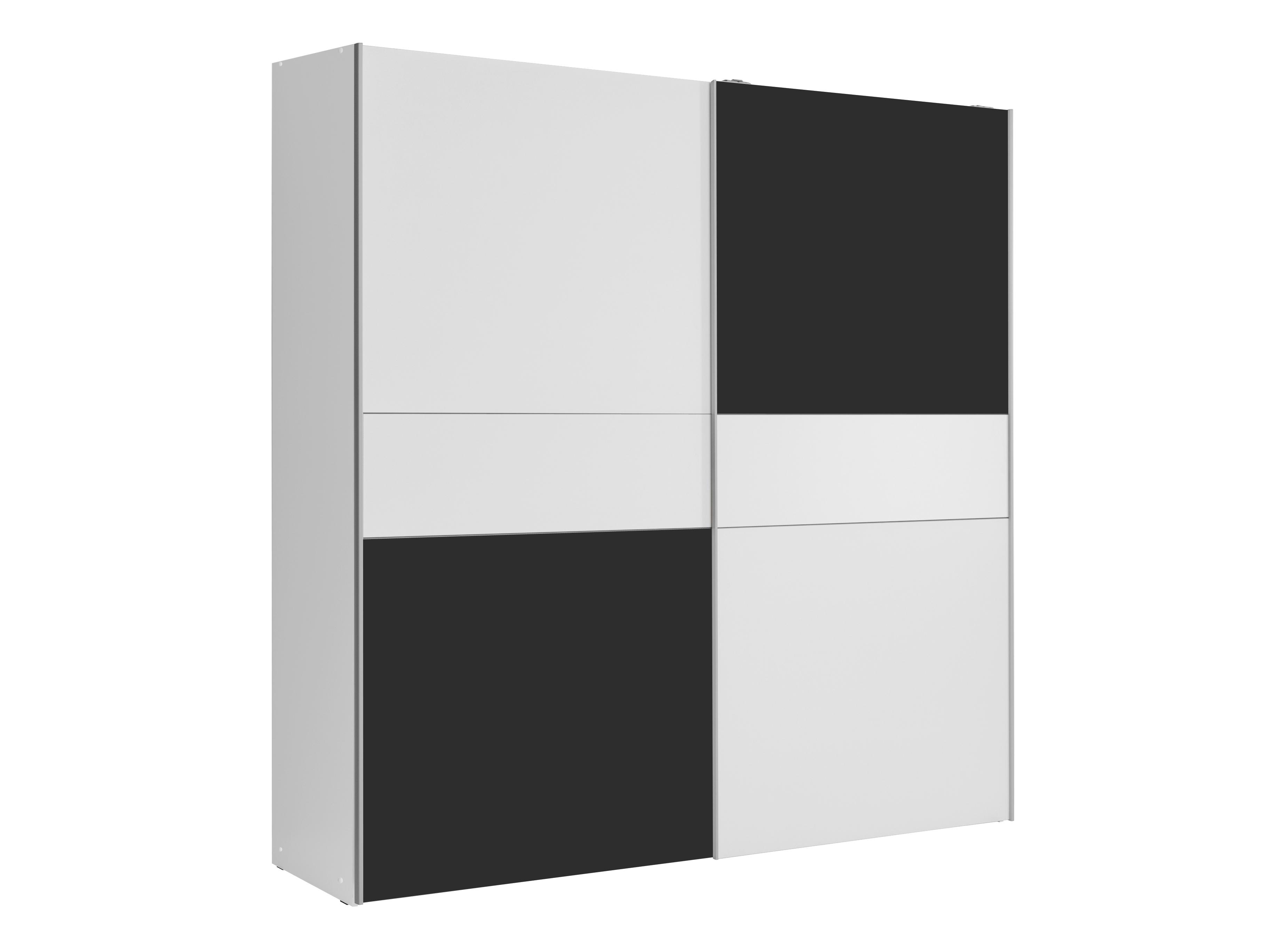 Schiebetürenschrank in Schwarz/Weiß - weiss/Schwarz, Konventionell, Holzwerkstoff/Kunststoff (170/191/61cm) - Modern Living