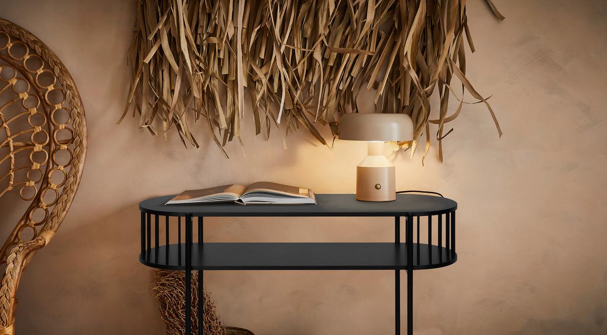 STÓŁ KONSOLA CURVE - czarny, Trend, materiał drewnopochodny/metal (110/39/76cm) - Xora