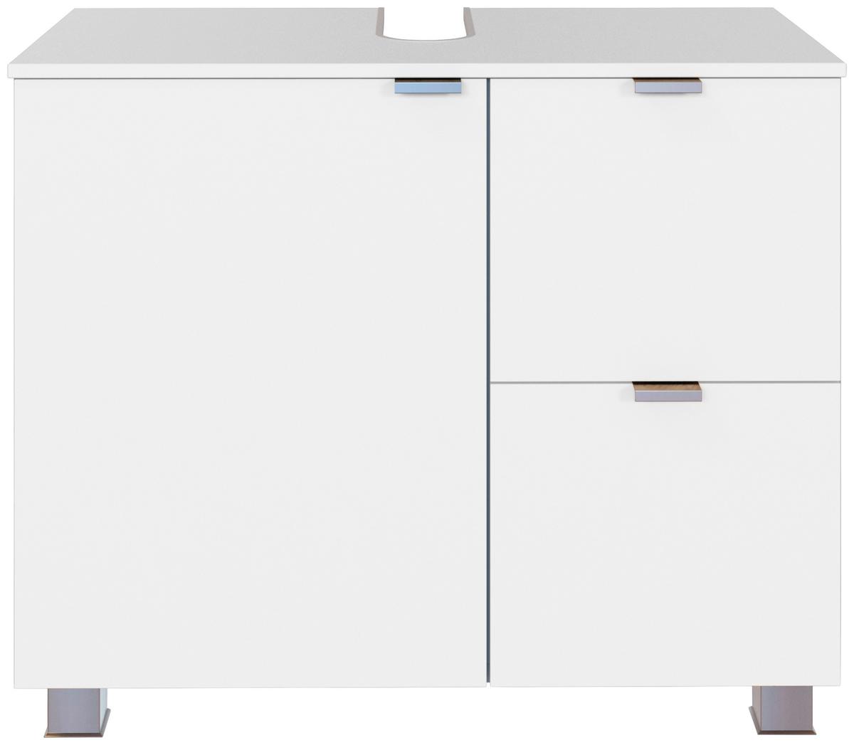 SZAFKA POD UMYWALKĘ BOGOTA - kolor srebrny/biały, Modern, materiał drewnopochodny (70/53/35cm) - Xora