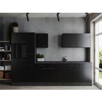 Kuhinjski Blok Brez Aparatov Oliver, 310cm - srebrne barve/črna, Design, kovina/leseni material (310cm) - Respekta