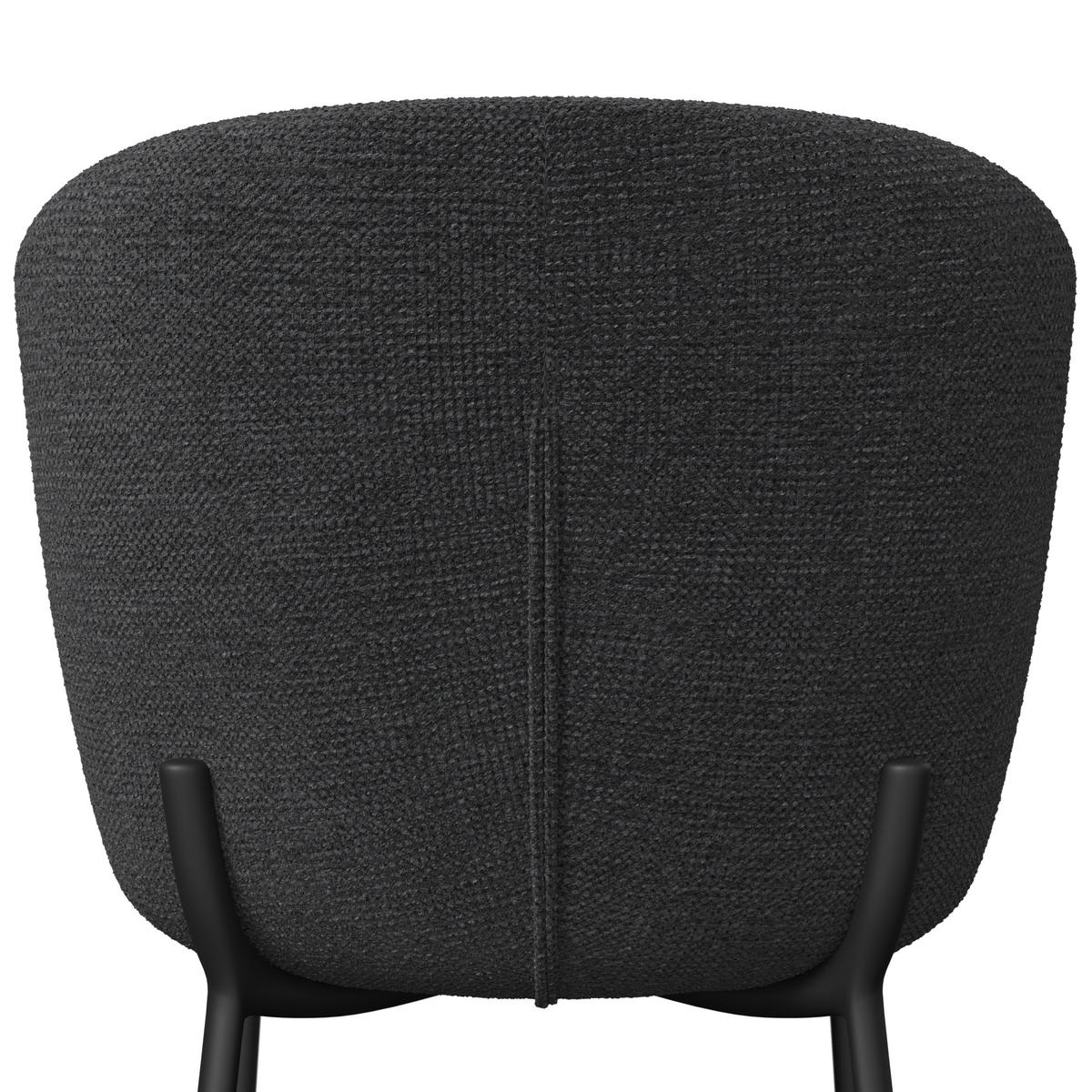 Stuhl Noemie Dunkelgrau Chenille Gepolstert - Dunkelgrau/Schwarz, MODERN, Holz/Textil (49/81/54cm) - Bessagi Home