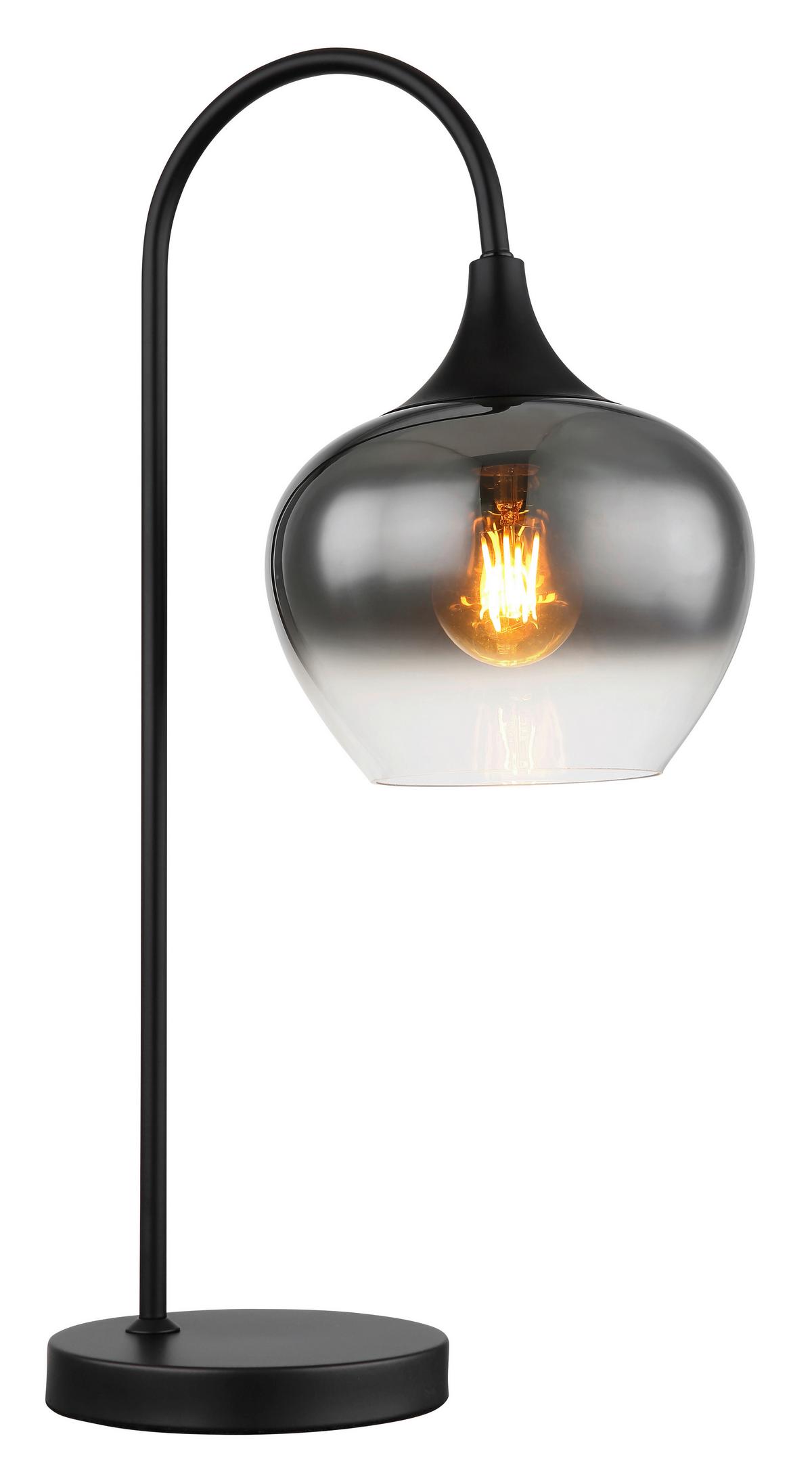 Tischleuchte Maxy in Schwarz max. 40 Watt - Schwarz, Glas/Metall (27,5/18/54cm) - Globo