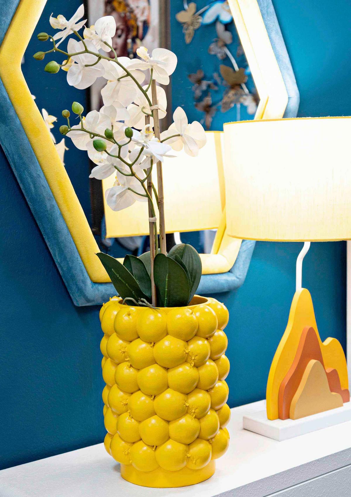 Vase Lemons Gelb - Gelb, Basics, Kunststoff (21/28/21cm)
