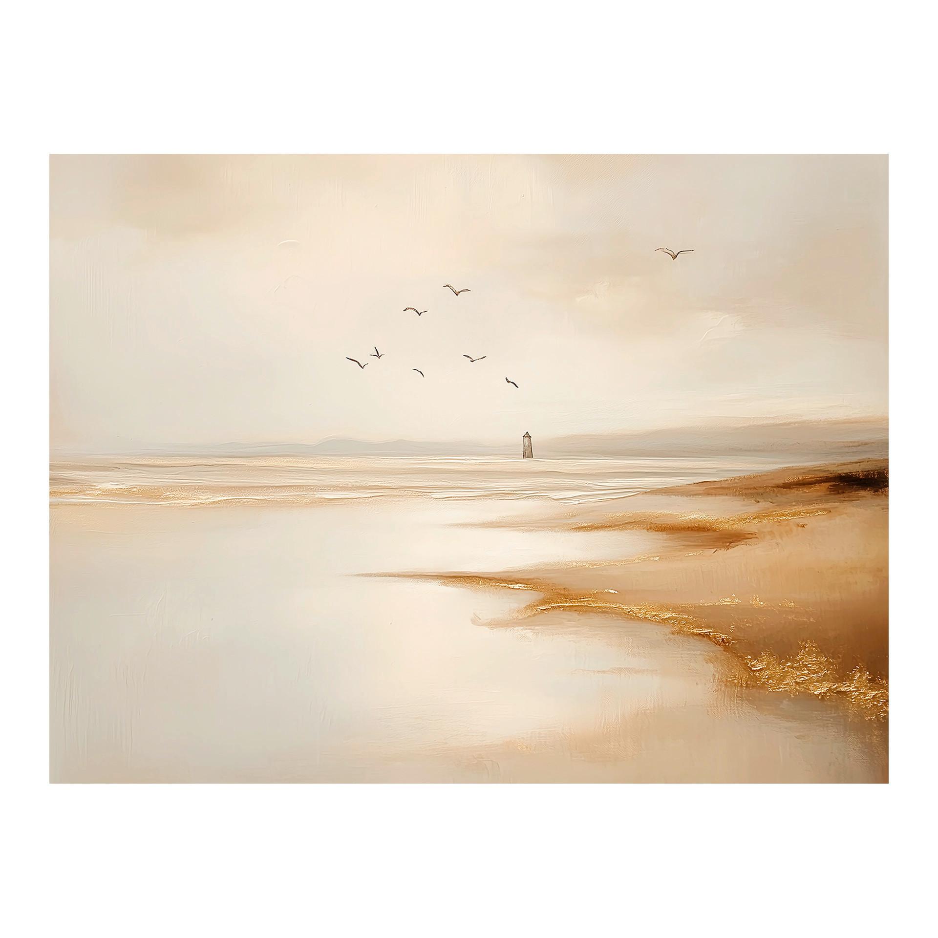 Leinwandbild CA Beige - Beige, Basics, Holz/Textil (70/100cm)