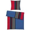 Bettwäsche Anton Blau/Rot ca. 135x200cm - Blau/Rot, KONVENTIONELL, Textil (135/200cm) - Modern Living