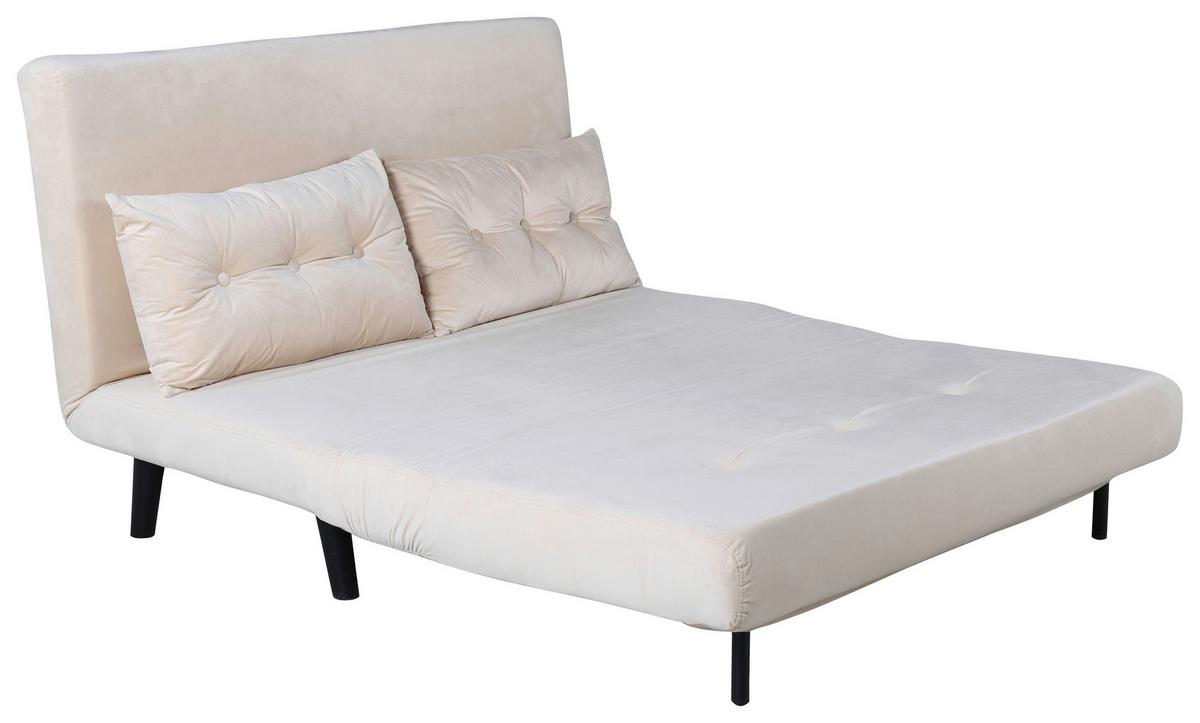 SCHLAFSOFA VICKY - Creme, Design, Textil/Metall (120/88/80cm) - Livetastic