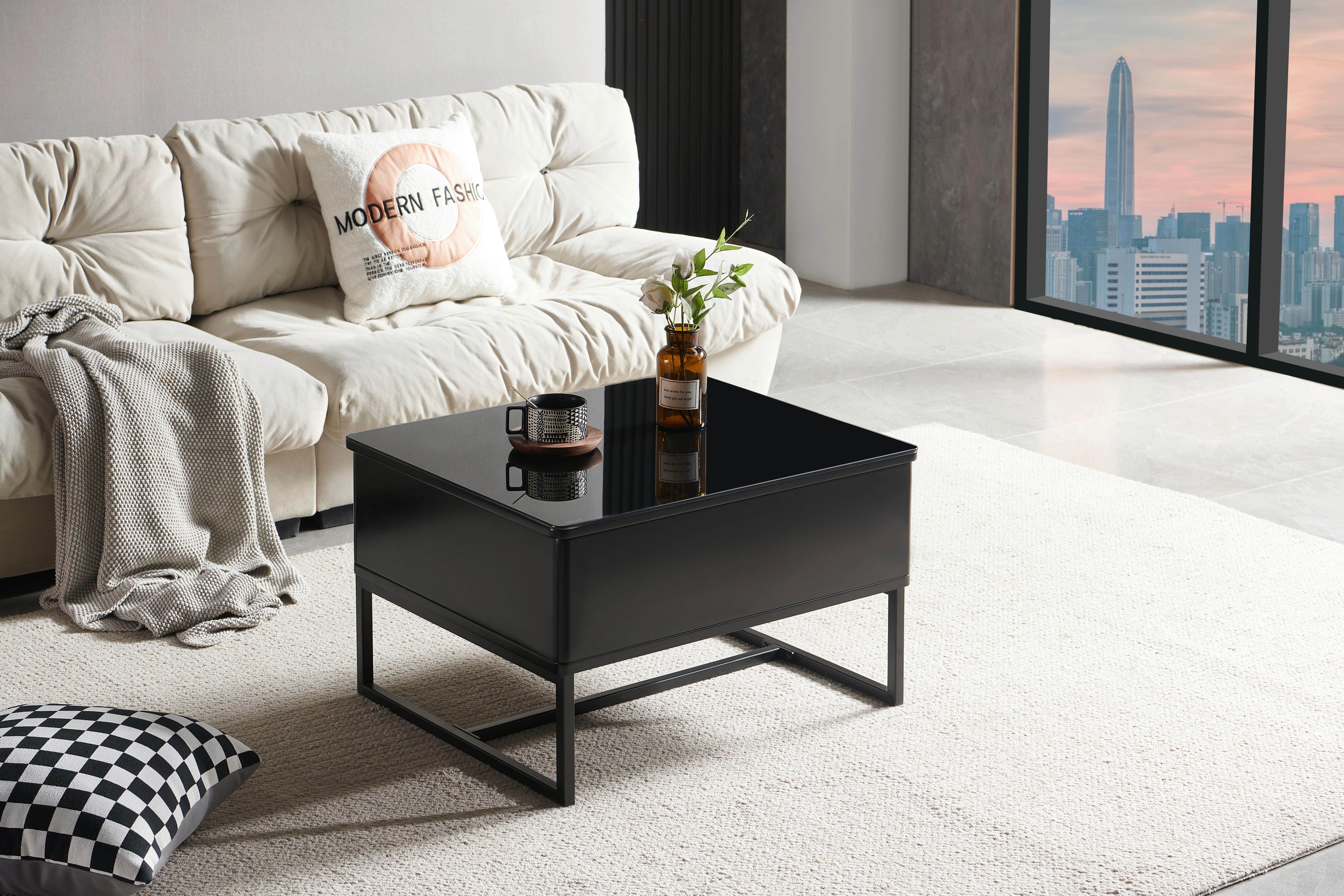 STOLIK KAWOWY WILNO - czarny, Design, metal (70/40,5-65,5/60cm) - Livetastic