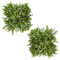 Kunstpflanze 2er Set Grün - Grün, Design, Kunststoff (25cm)