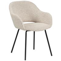 KRZESŁO Z PODŁOKIETNIKAMI LEIDEN - beżowy/czarny, Design, metal/tkanina (59/82/62cm) - Novel
