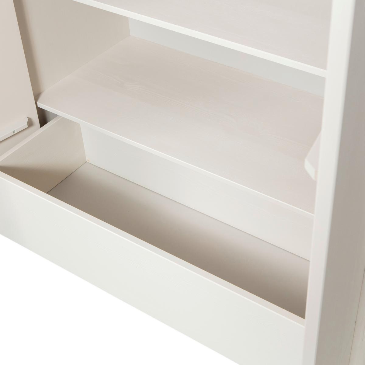Garderobenschrank Basu Grauweiß B: 101 cm - Grauweiß, Design, Holz (101/210/46cm) - Livetastic