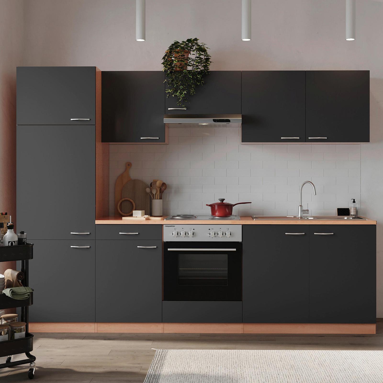 Kuhinjski Blok Z Aparati Gerda, Barva Bukve, Siva - siva/barve aluminija, Basics, umetna masa/leseni material (270cm) - Respekta