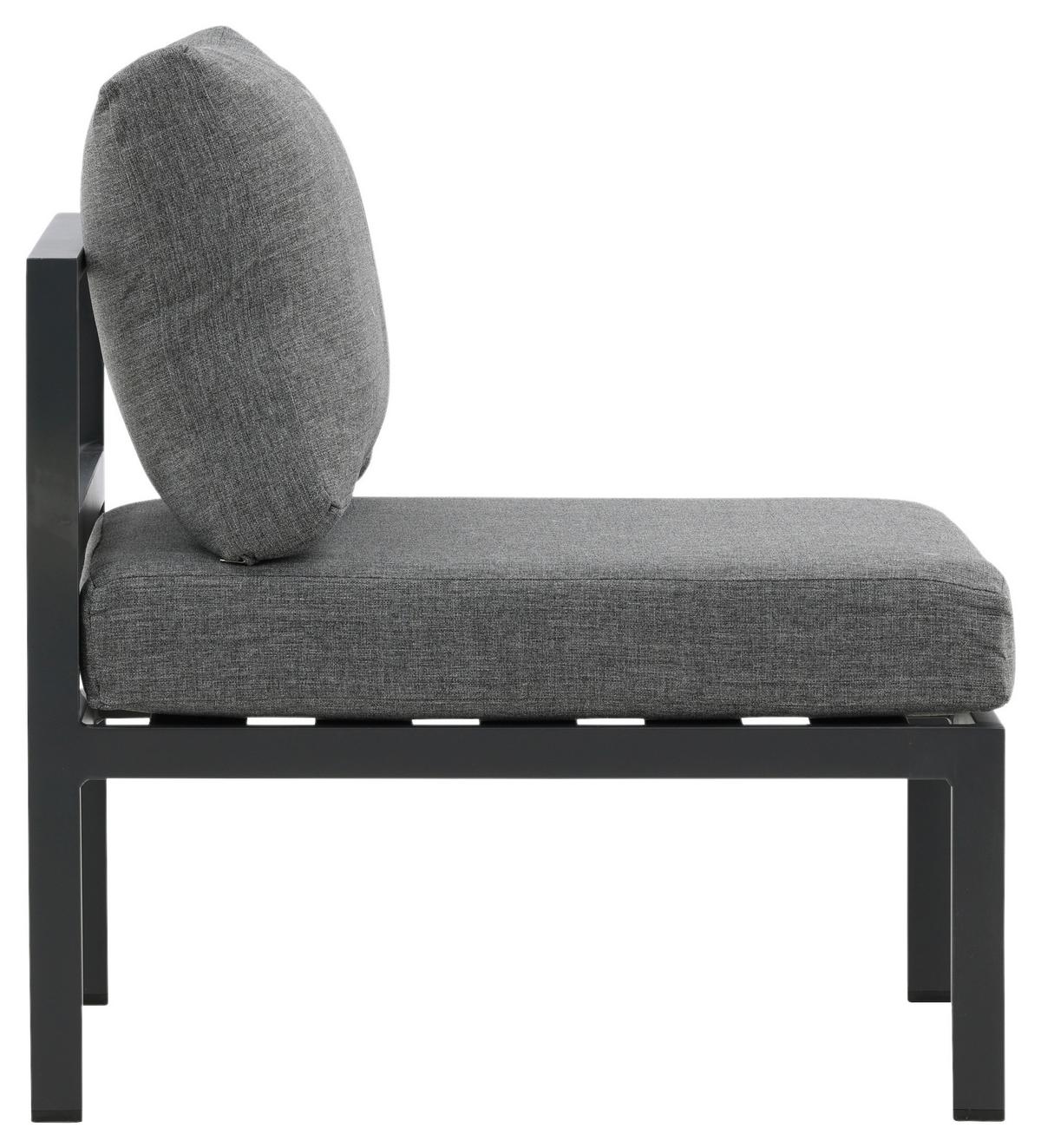 LOUNGESESSEL COPACABANA - Schwarz/Grau, KONVENTIONELL, Metall (70/65/74cm) - Gardenson