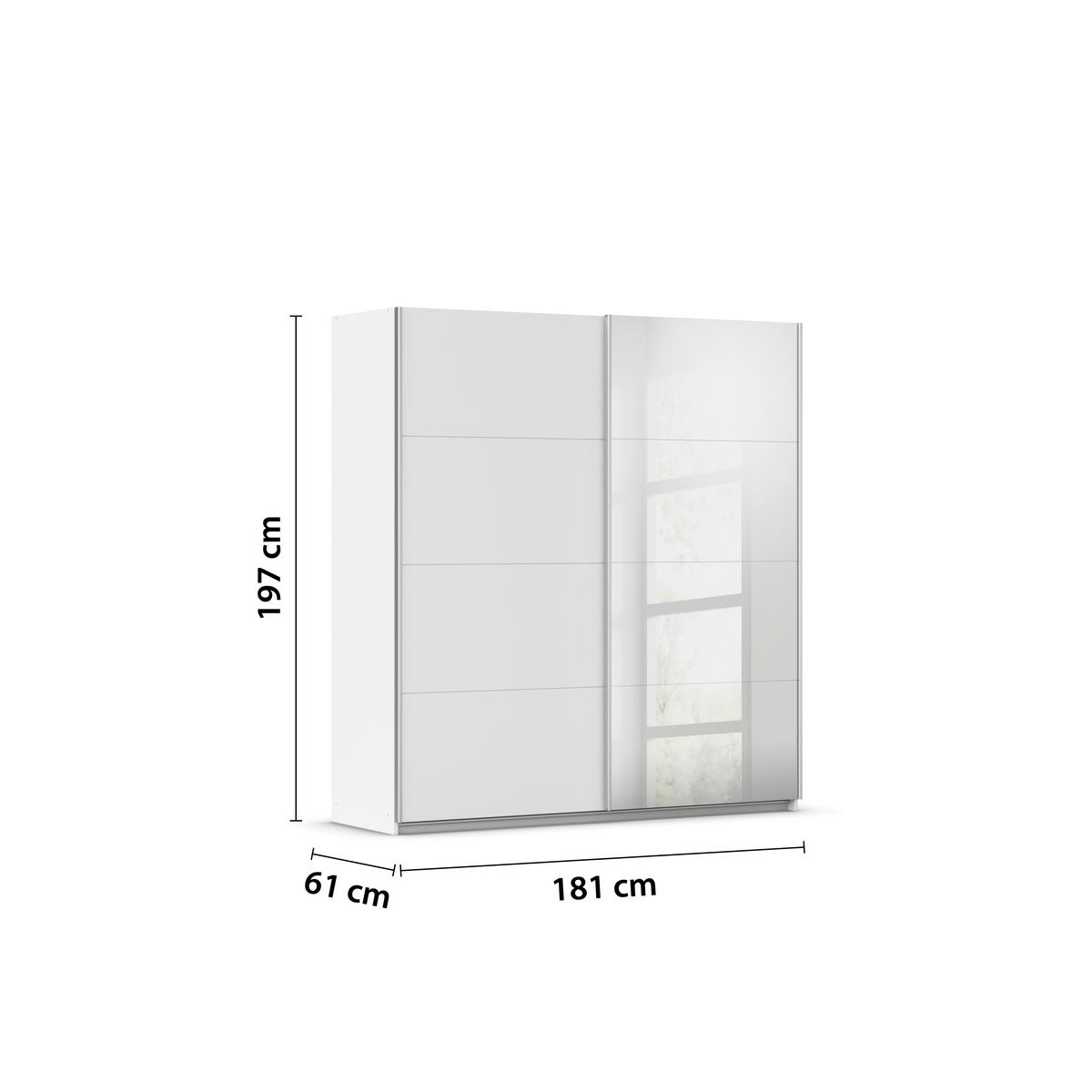 Ormar S Kliznim Vratima Subito - bijela/boje aluminija, Moderno, drvni materijal/metal (181/197/61cm) - Modern Living