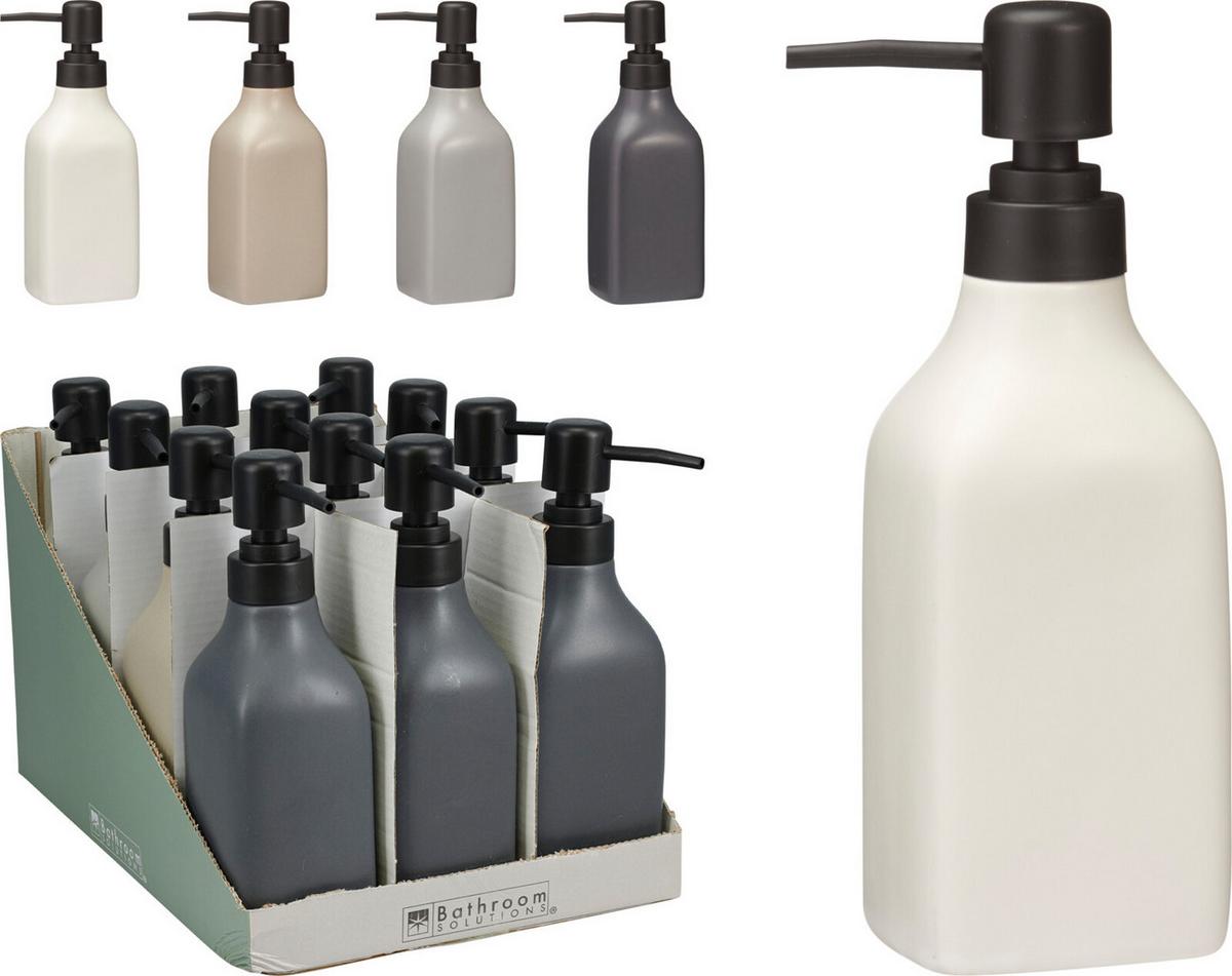 Szappanadagoló Soap - világosszürke/fehér, műanyag (6/6/19,5cm)