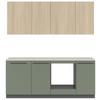 Küchenblock Milino o. E-Geräte Dunkelgrün - Dunkelgrün/Eichefarben, Basics, Holzwerkstoff/Kunststoff (210cm) - Visiona