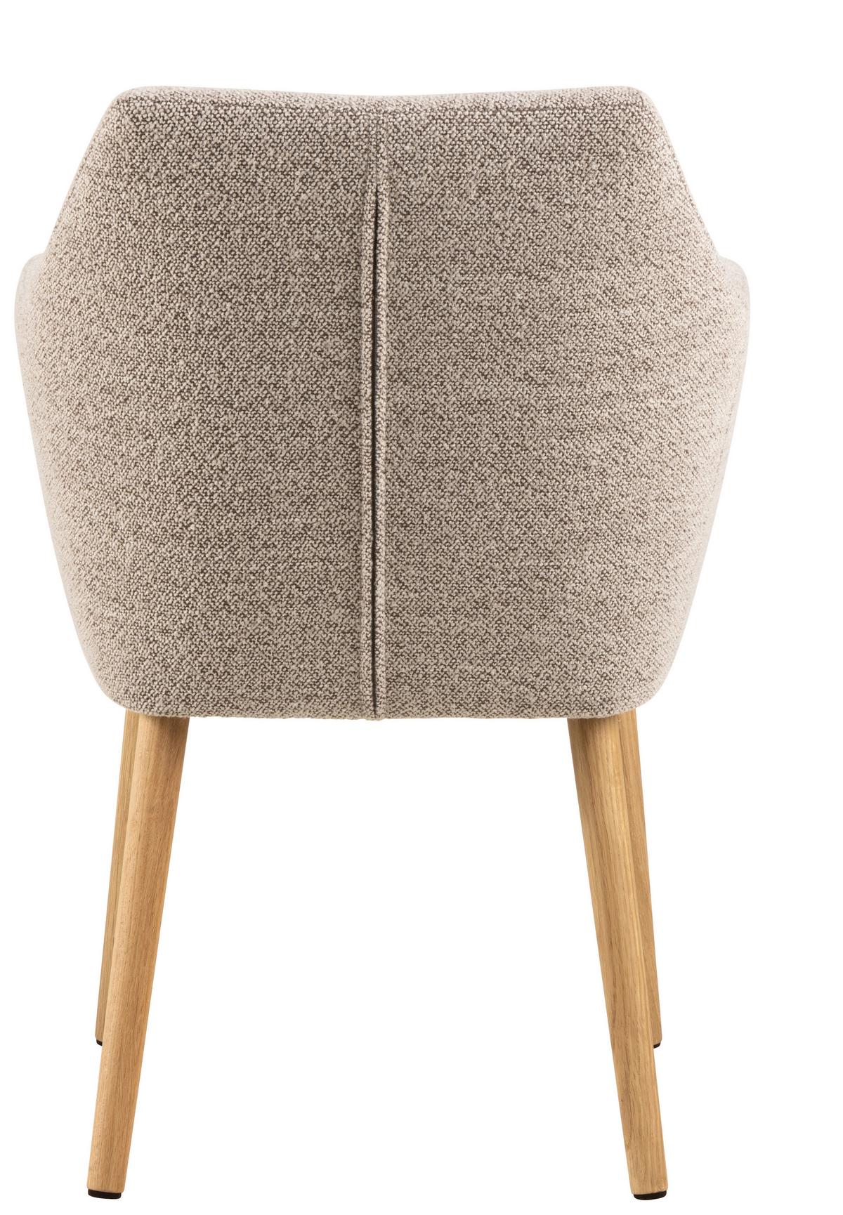 KRZESŁO Z PODŁOKIETNIKAMI NORA - beżowy/kolor dębowy, Konventionell, tkanina/drewno (58/84/58cm) - MID.YOU