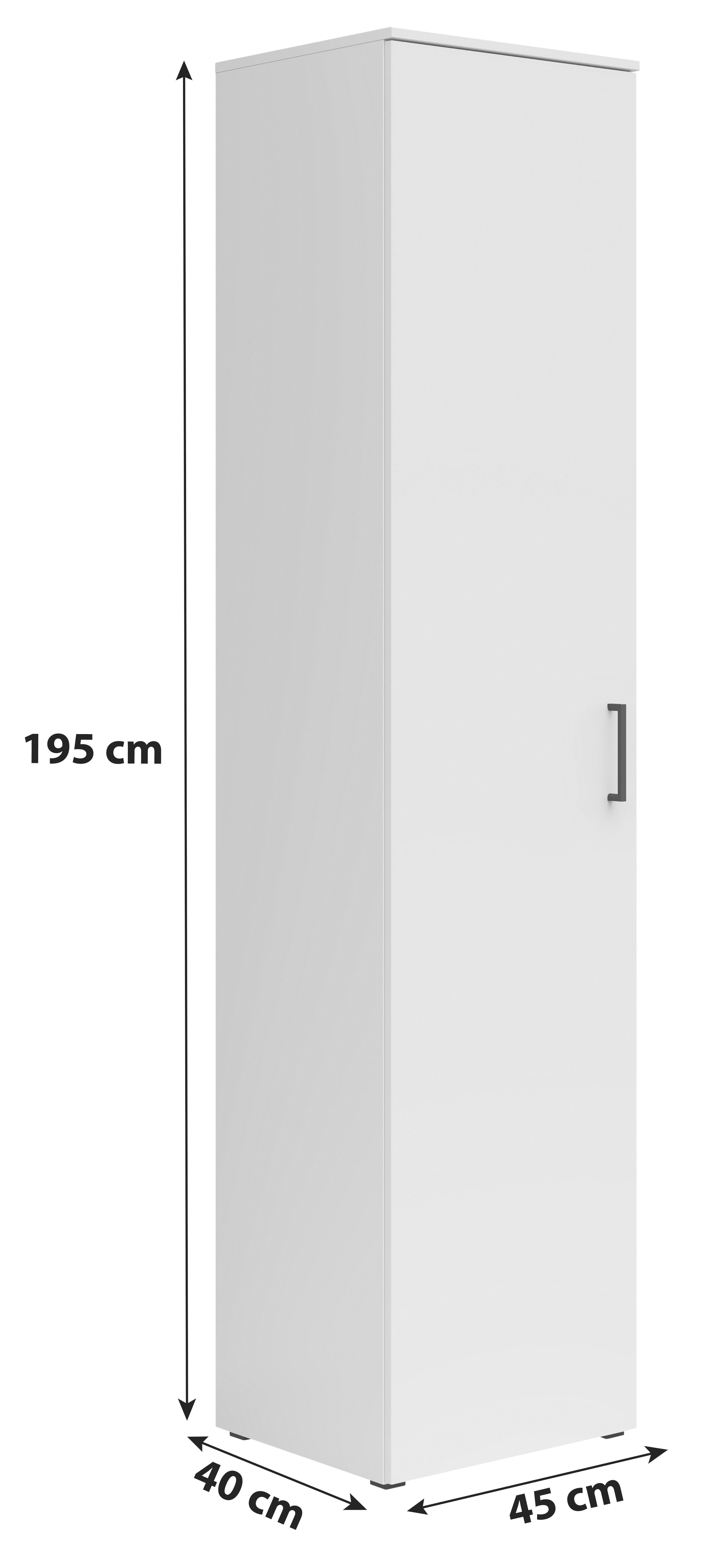 Dulap MULTI - alb, Modern, material pe bază de lemn (45/195/40cm) - Modern Living