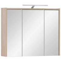Spiegelschrank Flag mit LED ca. 75x64 cm Eiche - MODERN, Glas/Holzwerkstoff (74,5/64/16cm) - MID.YOU
