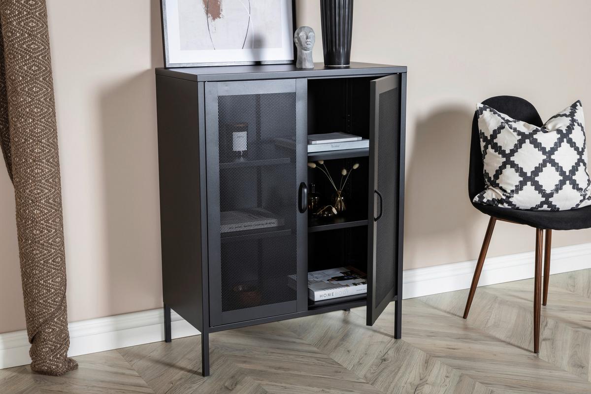 SIDEBOARD MISHA - Schwarz, Design, Metall (80/101.5/40cm) - Livetastic