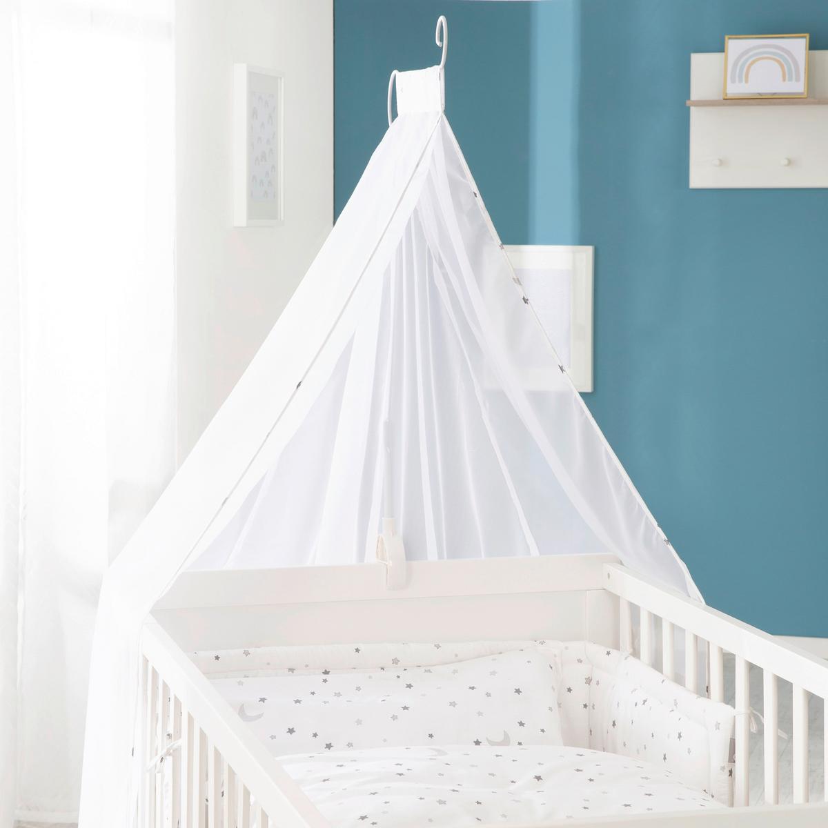 Gitterbettset Magicstar Weiß ca. 70x140cm, 5-teilig - Holzwerkstoff/Textil (70/140cm) - Roba