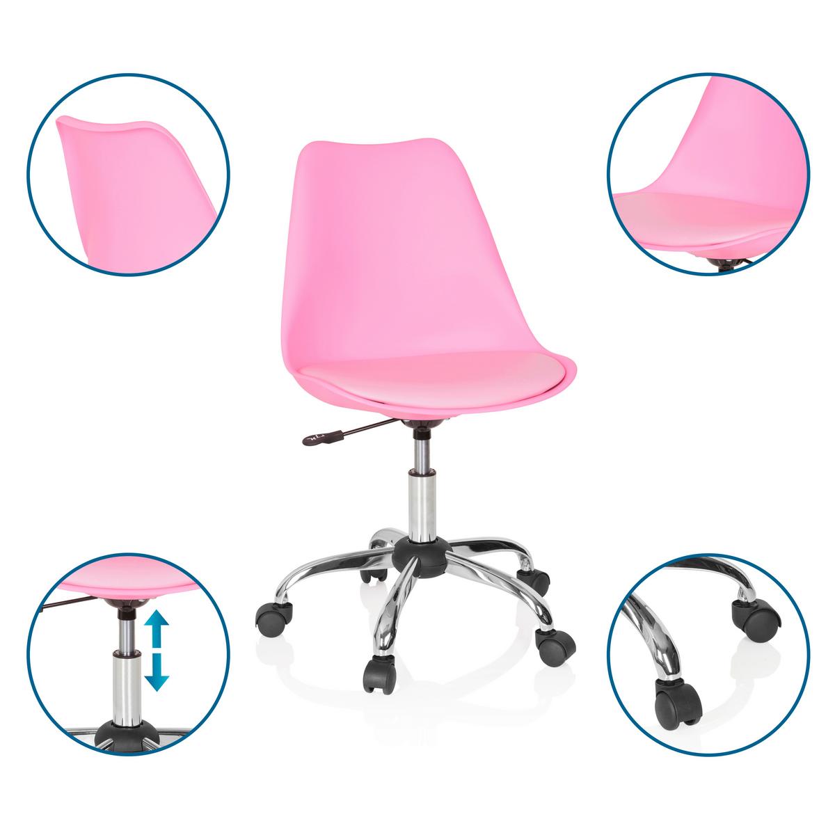 Vrtljivi Stol Fancy Pro, Roza - pink, Moderno, kovina/umetna masa (48/86/54cm) - MID.YOU