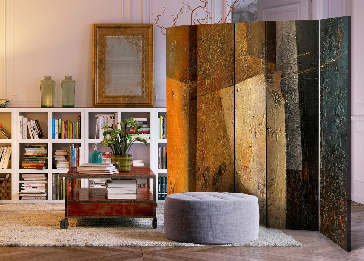 Paravan Modern Artistry I, 5-Delni, Enostranski - večbarvno, Basics, tekstil/les (225/172/3cm) - artgeist