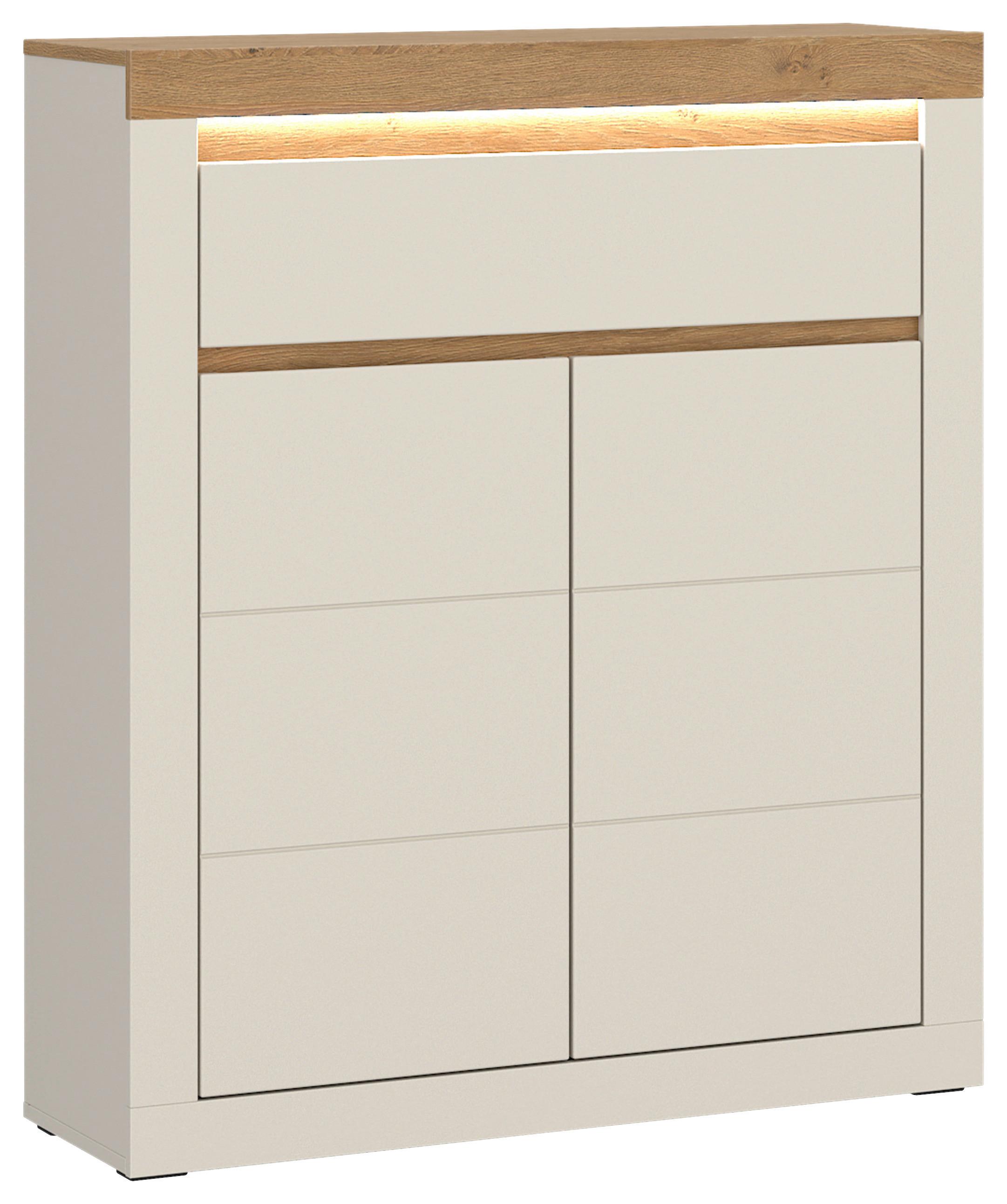 Comodă cu usi NAXXAR - cașmir/culoare lemn stejar, Trend, material pe bază de lemn (94,2/113,5/34,6cm) - Modern Living