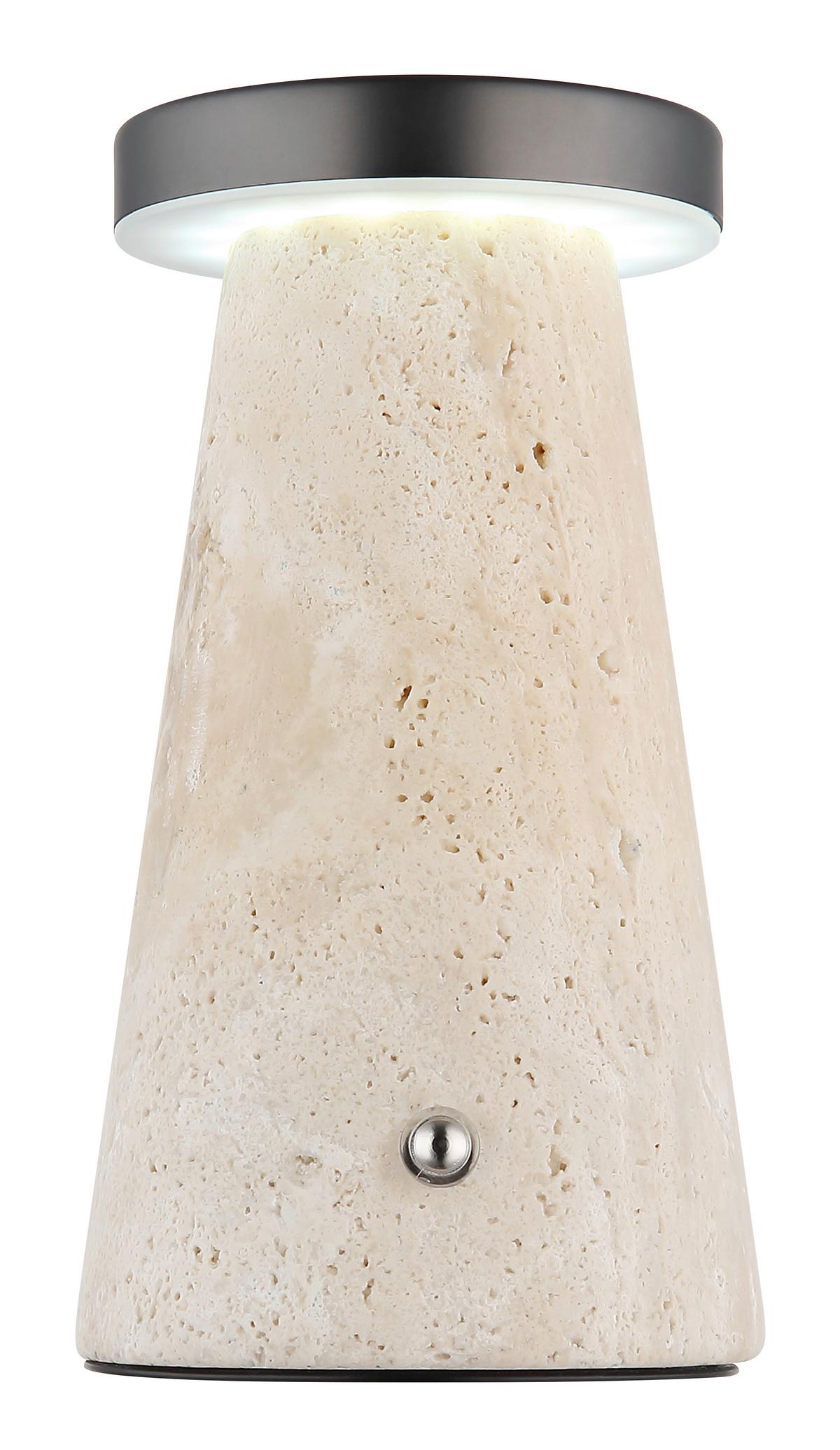 Stolna Punjiva Svjetiljka Adina - bijela/siva, Design, kamen/metal (9/16cm) - Globo