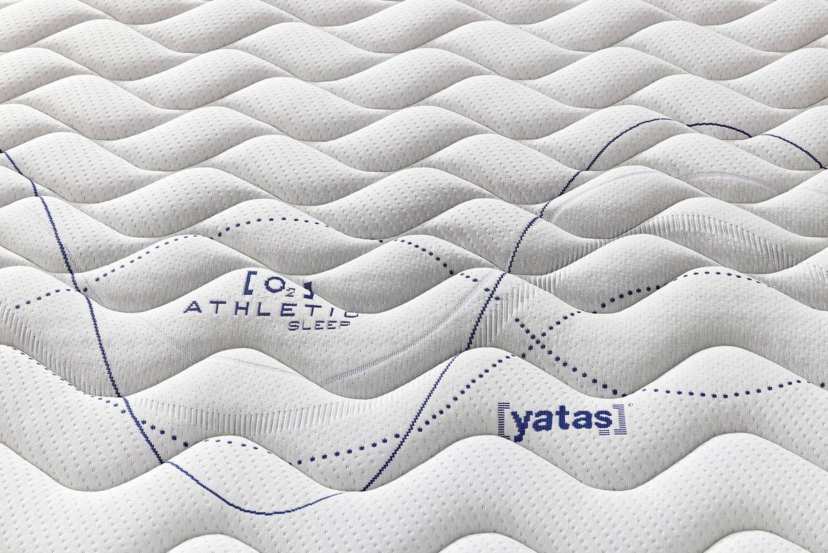 Taschenfederkernmatratze Athletic H3 ca.90x200cm - Weiß/Dunkelblau, Basics, Textil (90/200cm) - Yatas