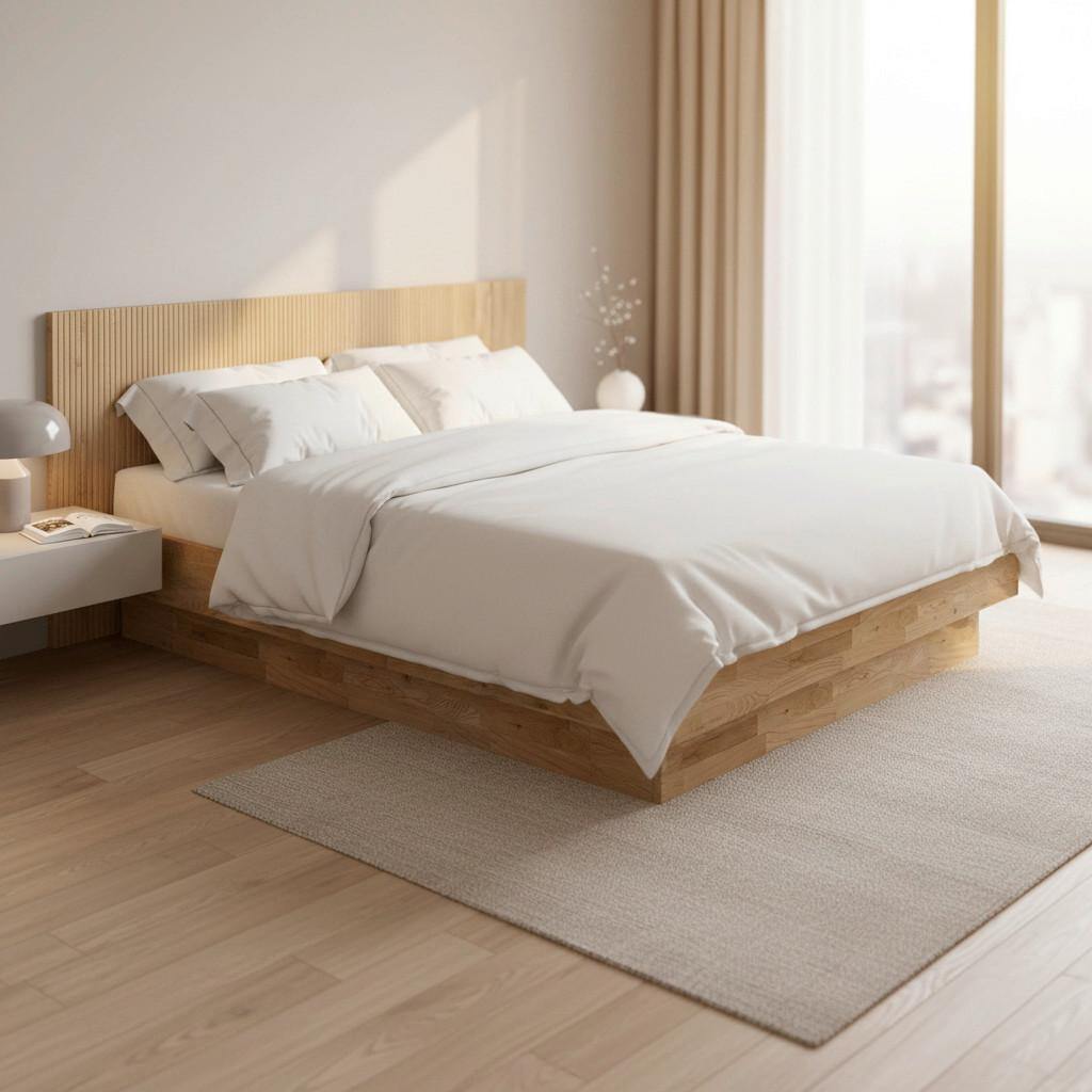 Bett Duna ca. 180x200 cm Eiche Echtholz - Eichefarben, MODERN, Holz (180/200cm) - Bessagi Home