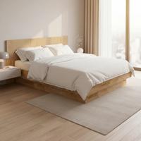 Bett Duna ca. 180x200 cm Eiche Echtholz - Eichefarben, MODERN, Holz (180/200cm) - Bessagi Home