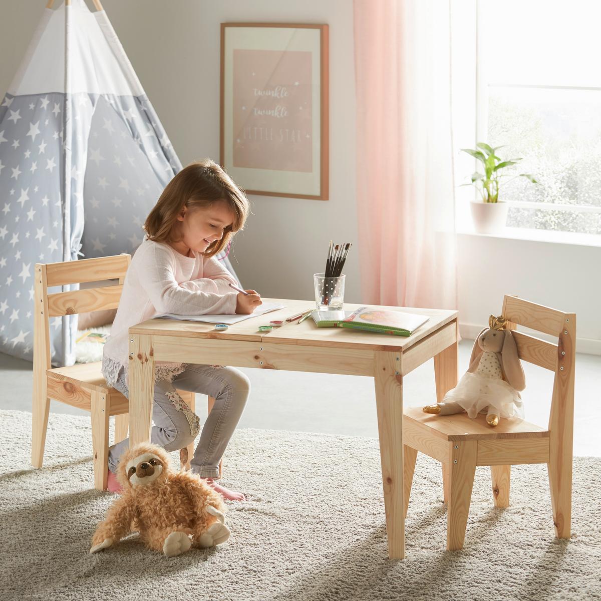 Kindersitzgruppe aus Kiefer Massiv - Kieferfarben, KONVENTIONELL, Holz (65/50/50cm) - Mömax