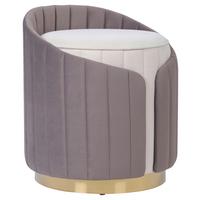 HOCKER CORVIN 125 - Taupe/Beige, Design, Textil/Metall (40/45cm) - Kayoom