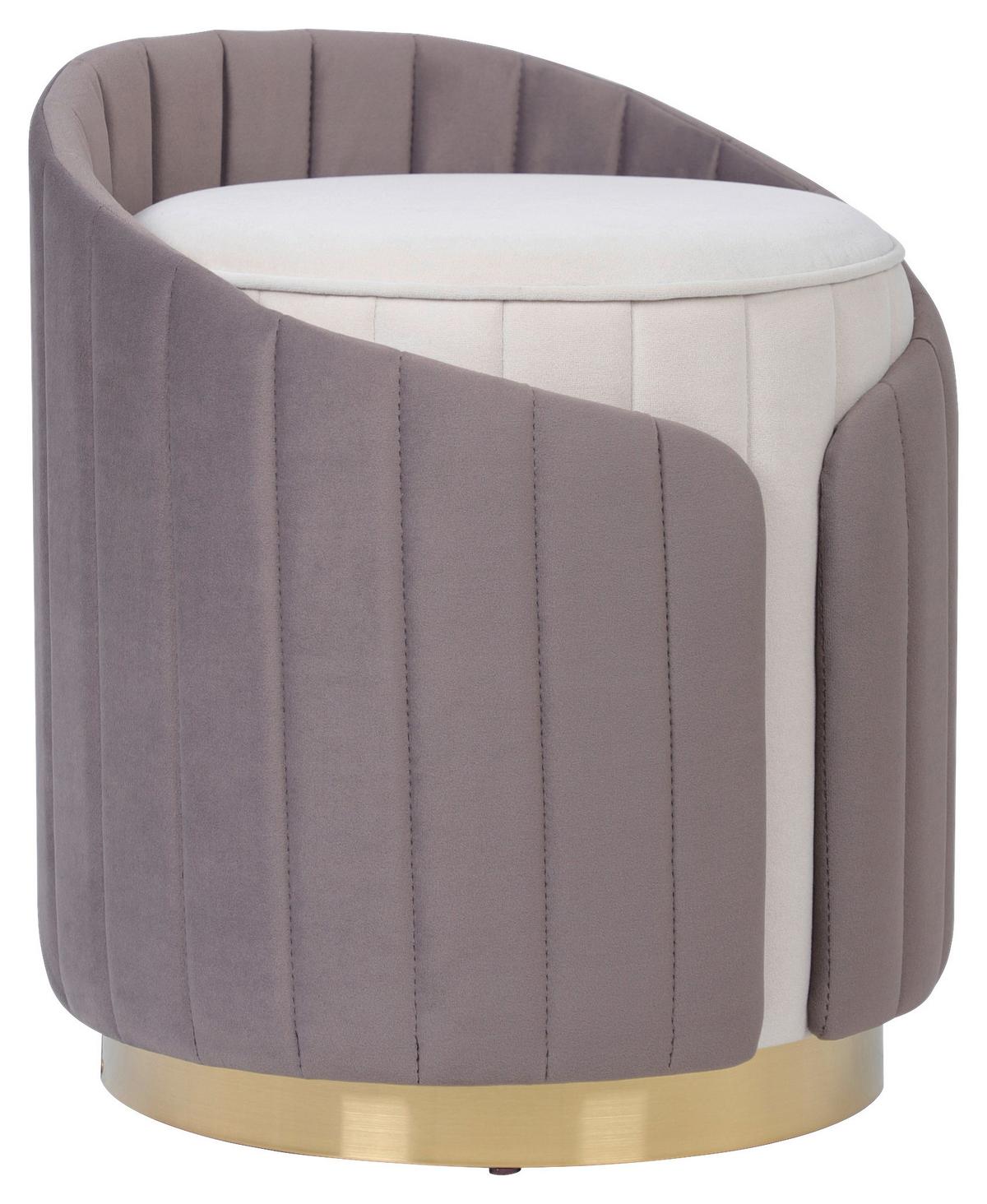 HOCKER CORVIN 125 - Taupe/Beige, Design, Textil/Metall (40/45cm) - Kayoom