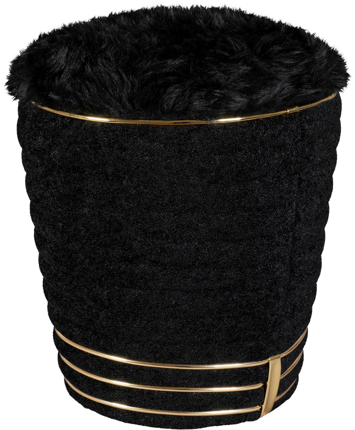 HOCKER DORIC 335 - Goldfarben/Schwarz, Design, Textil (42/50cm) - Kayoom