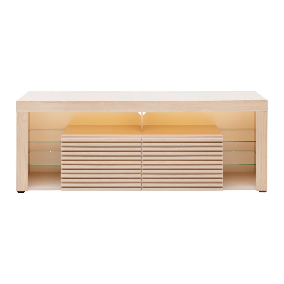 Lowboard Goal Kaschmir Riva Eiche/Cashmere - Kaschmir, MODERN, Glas/Holzwerkstoff (179/67/44cm) - Mömax