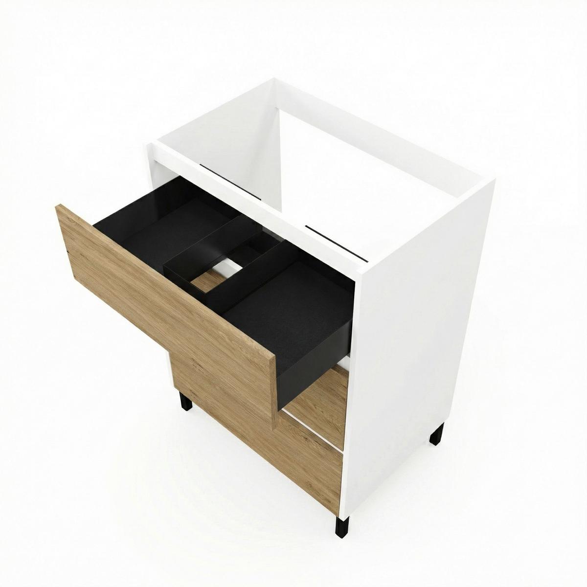 Element Ispod Umivaonika Lisbona - bijela visoki sjaj/boje kroma, Basics, drvni materijal/plastika (60/74/46cm)