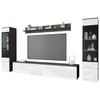Wohnwand Vera 4-tlg. ca. 240x130 cm Anthrazit/Weiß - Weiß Hochglanz/Anthrazit, Design, Glas/Holzwerkstoff (240/130/33cm) - Livetastic