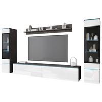 Dnevni Regal Vera, Bela, Antracit, 4-Delno, Led - siva/bela, Design, umetna masa/steklo (240/130/33cm) - Livetastic