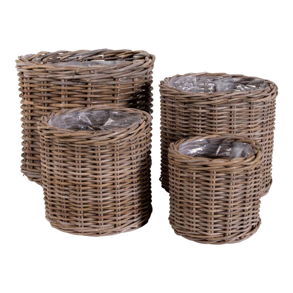 Korbset Bogor Baskets Braun, 4er Set - Braun, Basics, Holz (40/35/40cm)