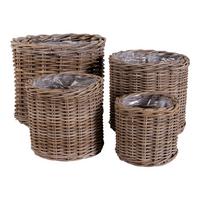 Korbset Bogor Baskets Braun, 4er Set - Braun, Basics, Holz (40/35/40cm)