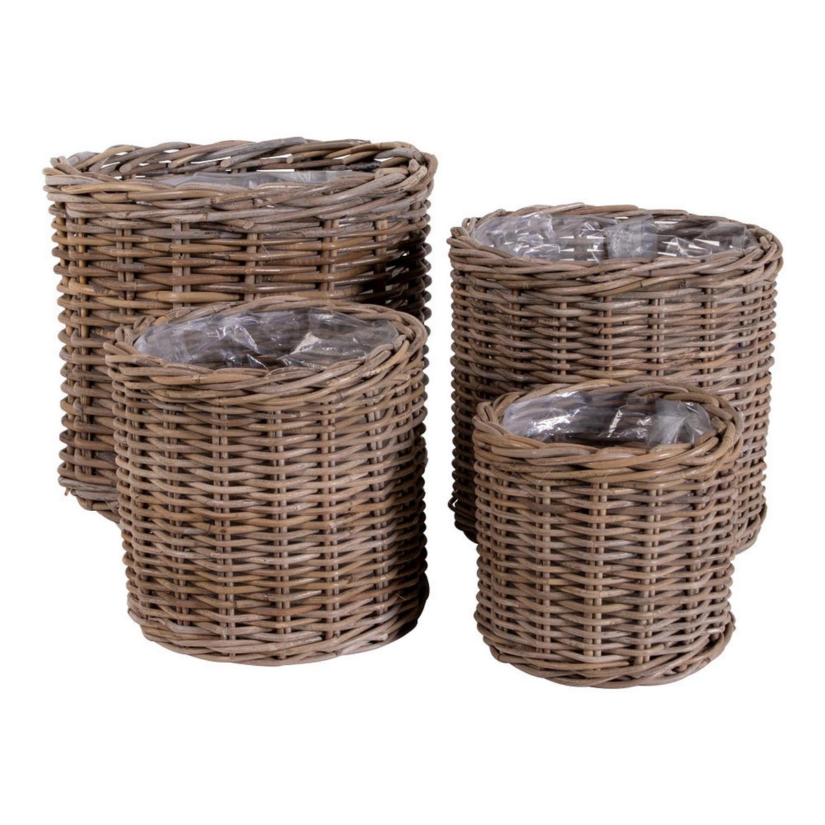 Korbset Bogor Baskets Braun, 4er Set - Braun, Basics, Holz (40/35/40cm)